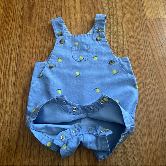 Janie and Jack Oxford Lemon Overall - Picture 6 of 9